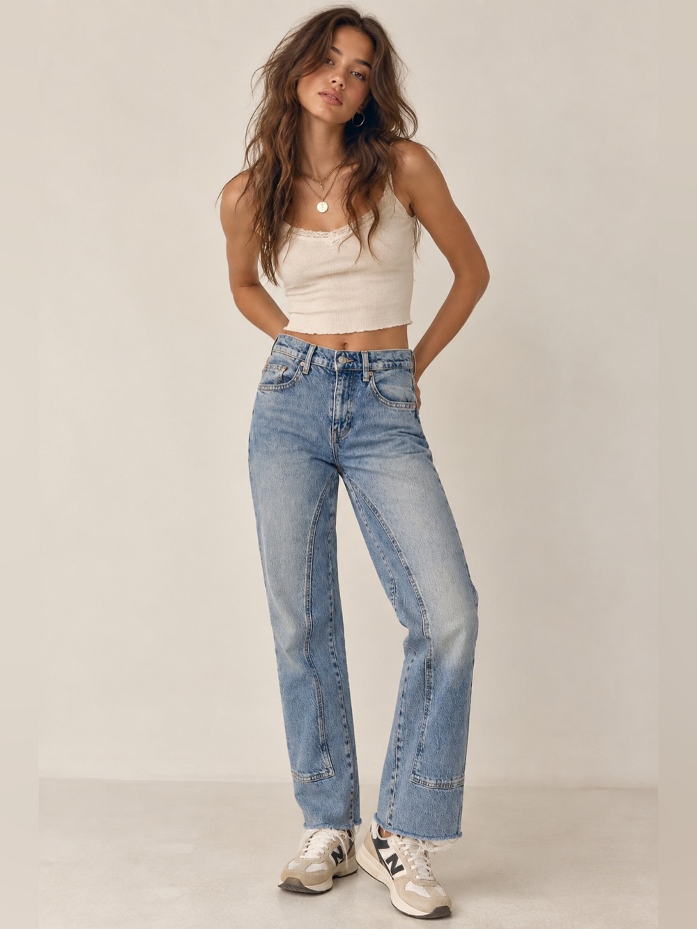 We The Free Sz 25 High Rise Raw Hem Straight Leg Jeans Blue Free People